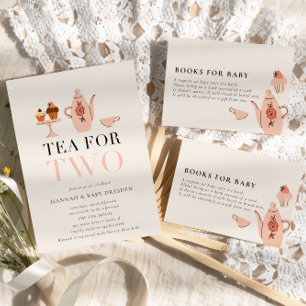 Convites Chá para Dois   Chá de fraldas Violet Tea Party