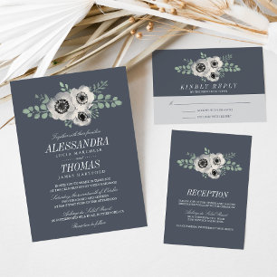 Resposta RSVP de Casamento de Anemone e Eucalyptus