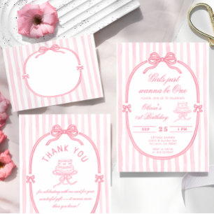 Cartão De Agradecimento Arco Rosa Quer Ser Aniversário de Uma Menina