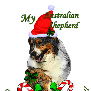 Cartão De Festividades Presentes de Natal de Pastor Australianos