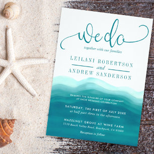 Convites Teal Nós Fazemos Casamento De Ómbre De Aquarela