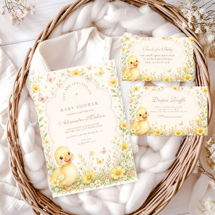 Convites Chá de Bebê Flor Silvestre Doce Patinho