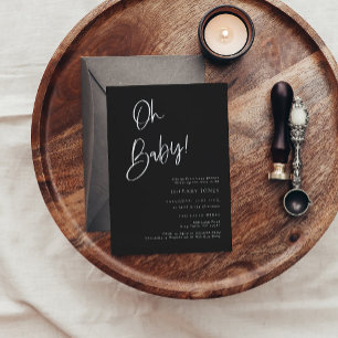 Convite para Chás de fraldas inspirado em gótico p