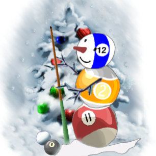 Cartão De Festividades Billiard Ball Snowman Natal