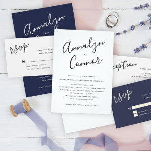 Convites Script Moderno de Foto   Casamento simples e limpo