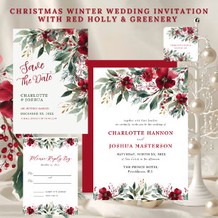 Numeração De Mesa Casamento de Inverno de Natal Vermelho Azevinho e 