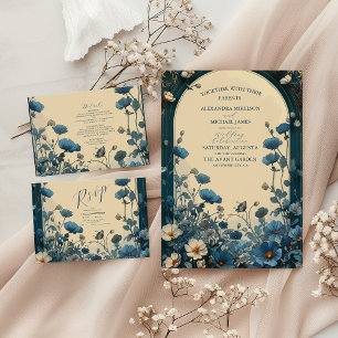 Reserve A Data Marinho Blue Art Nouveau Casamento