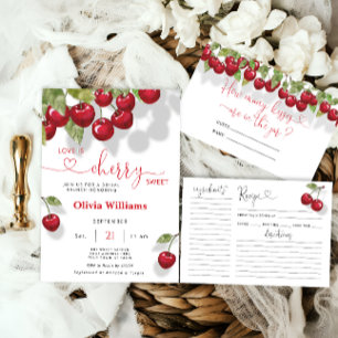 Convites Cherry Love é doce Chá de panela