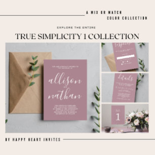 Convites Casamento Minimalista Azul Marinho Escuro Verdadei