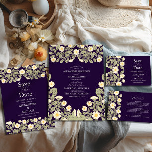 Convites Daisy Art Nouveau Wedding