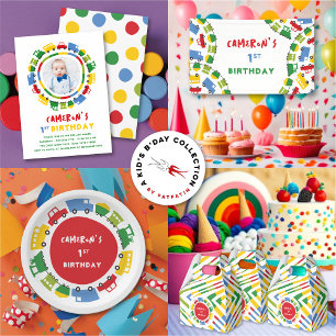 Adesivo Boys Toys Colorful Circle Fun Name Festa de aniver