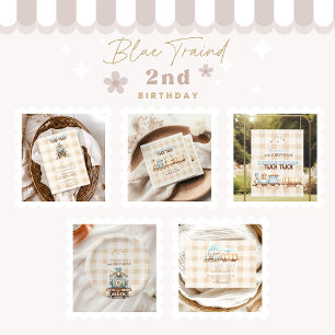 Convites Segundo aniversário Vintage Train