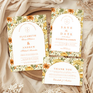 Cartão De Agradecimento Casamento Floral Vintage Rústico