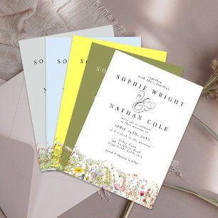 Convites Primavera Summer Wildflower Beige Boho Casamento