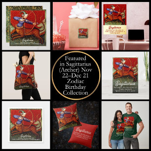 Adesivo Quadrado Sagittarius Horoscópio Zodiac Arte Medieval