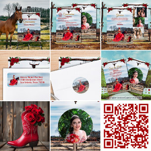 Convites Mascarada Ranch Quinceañera Personalizar Foto e No