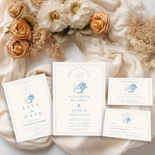 Convites Casamento de Desenho da Mão de Palmeira Elegante