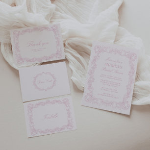 Cartões de agradecimentos de Chá de panela Rosa El