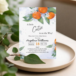 Bebê-chuveiro Convites decorados com Tangerine
