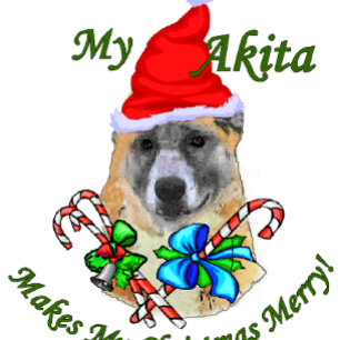 Cartão De Festividades Akita Christmas Gifts