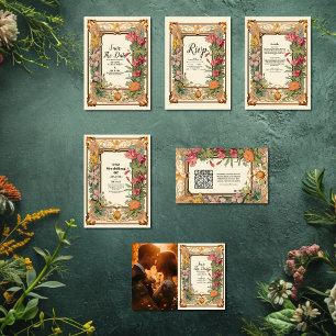 Adesivo Vintage Floral Art Nouveau Wedding