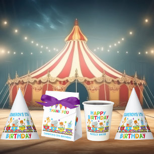 Chapéu De Festa Circus Animal Train Cute Kids Name Festa de aniver