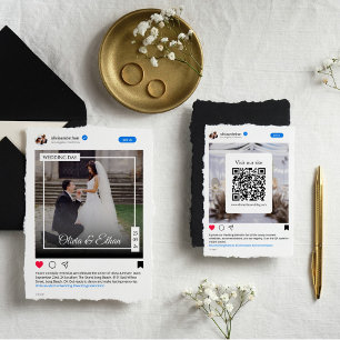 Convites Casamento com as Mídias Sociais Engraçadas Moderna