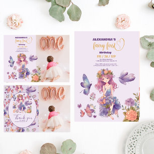 Convites Primeiro aniversario De Laticínios De Primeira Flo