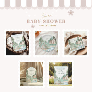 Convites Chá de fraldas Swan Princess