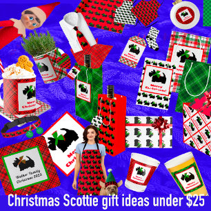 Copo De Shot Black Scotty Dog Tartan Xadrez Natal