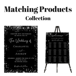 Flyer Orçamento de convite para casamento de prata negra