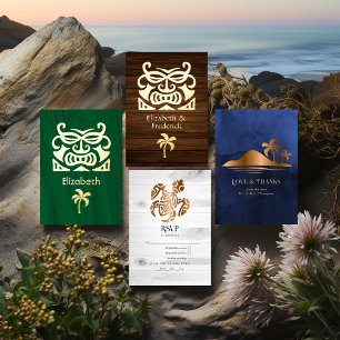 Cartão De Agradecimento Casamento Rustic Tropical Mystic Island