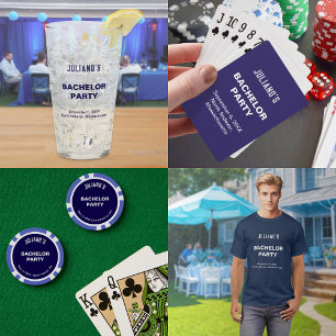 Convite de Despedida de Solteiro Azul Escuro