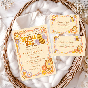 Convites Chá de Bebê Retrô Abelha Bumble