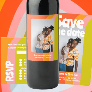 Bold Retro Citrus Salvar A Data Casamento