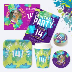 Convites Equipe legal Colorida de Tiroteio em Paintball no 