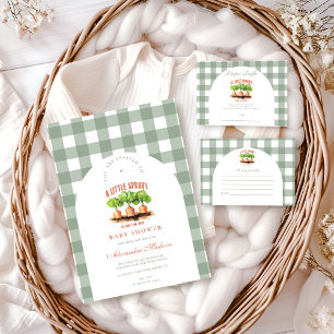 Cartão De Informações Pequeno Chá de fraldas de broto Nota para bebê