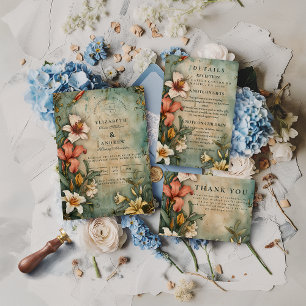 Convites Casamento no Jardim Tropical Vintage
