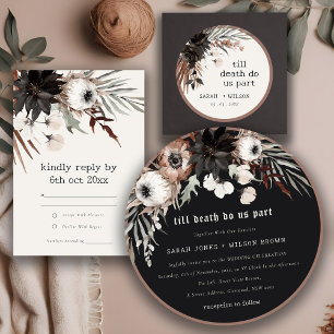 Adesivo Casamento Botânico Bótico Rust Negro