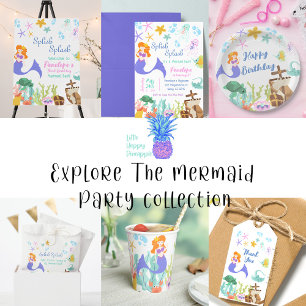 Convite de aniversário Mermaid