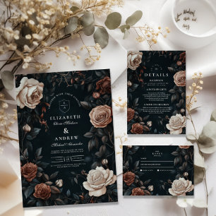 Cartão De Agradecimento Casamento Floral de Luxury Art Nouveau