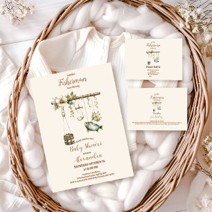 Convites Pequeno Chá de fraldas de Pesca ao ar livre