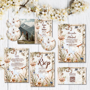 Reserve A Data Foto Rustic Watercolor Woodland Casamento