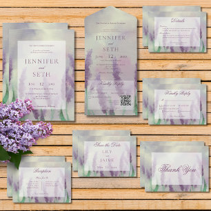 Convites Casamento Moderno Boho de Campo Flor Lilac
