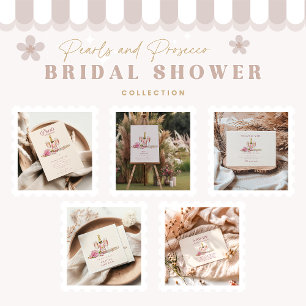 Convites Chá de panela Blush Bubble & Pearls