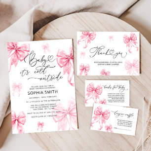 Convites Amor É frio fora do Chá de fraldas rosa