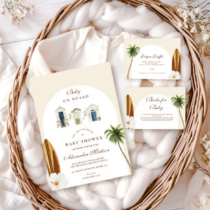 Cartão De Informações Registro do Chá de fraldas Baby on Conselho Beach