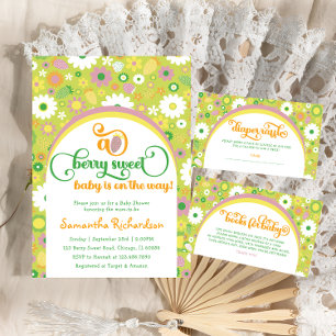 Convite para Chás de fraldas de Morango