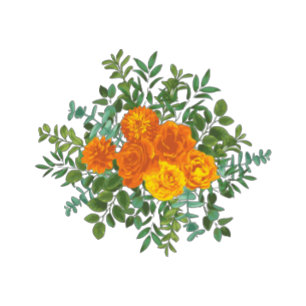 Convites Orange Rosa Wedding Floral Modern