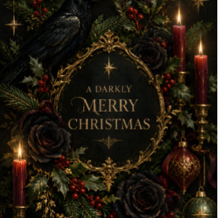 Relógio Redondo Natal gótico, design romântico vitoriano sombrio